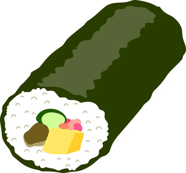 Rollo de sushi Eho-maki — Vector de stock