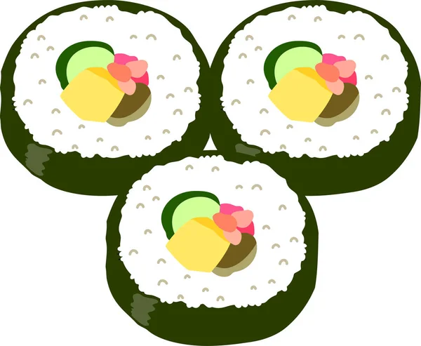 Eho-maki sushi tekercs — Stock Vector