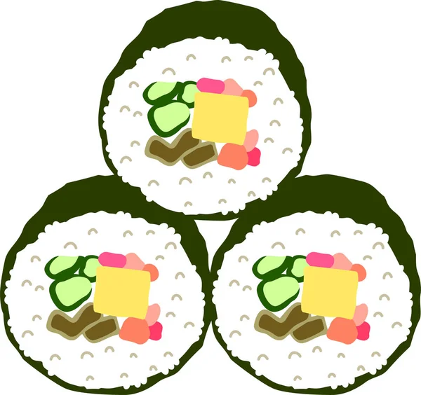 Rollo de sushi Eho-maki — Vector de stock