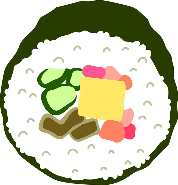 Eho-maki sushi rulle — Stock vektor