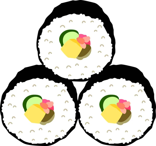 Elegante rollo de sushi Eho-maki — Vector de stock