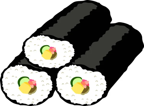 Elegante eho-maki Sushi-Rolle — Stockvektor