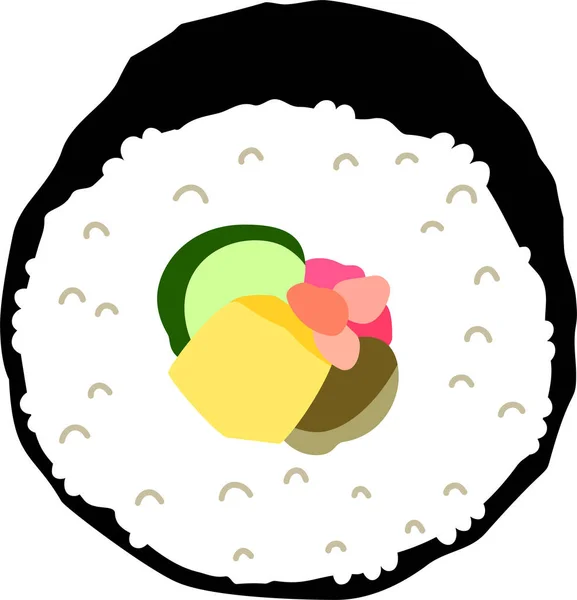 Elegante rollo de sushi Eho-maki — Vector de stock