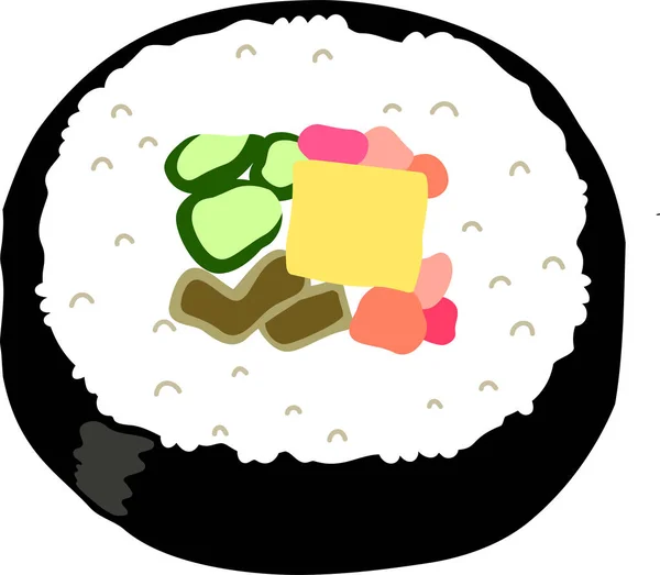 Eleganta Eho-maki sushi rulle — Stock vektor