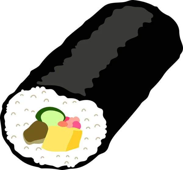 Elegante rollo japonés de sushi Eho-maki — Vector de stock