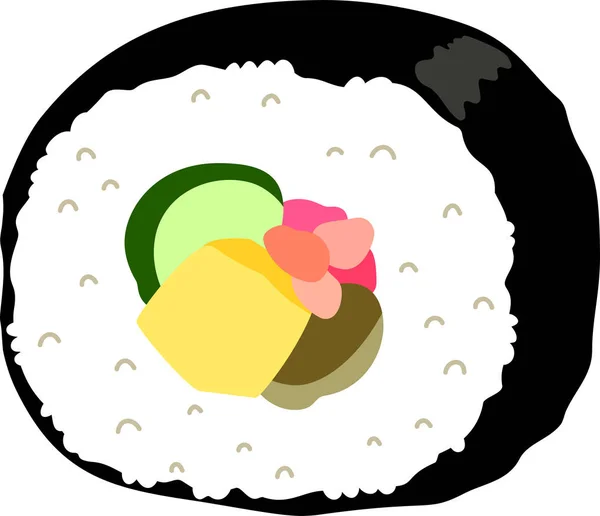 Elegáns japán Eho-maki sushi tekercs — Stock Vector