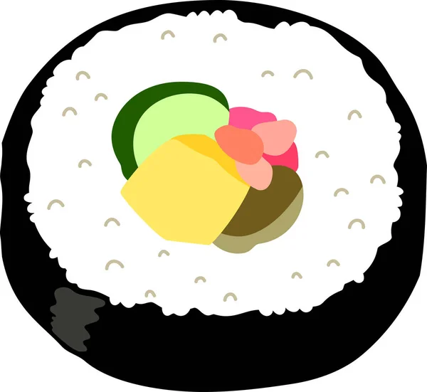 Elegáns japán Eho-maki sushi tekercs — Stock Vector