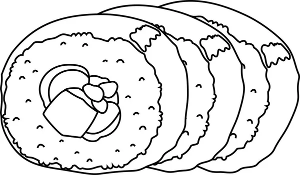 일본 Eho-마 키 스시 롤 개요 — 스톡 벡터