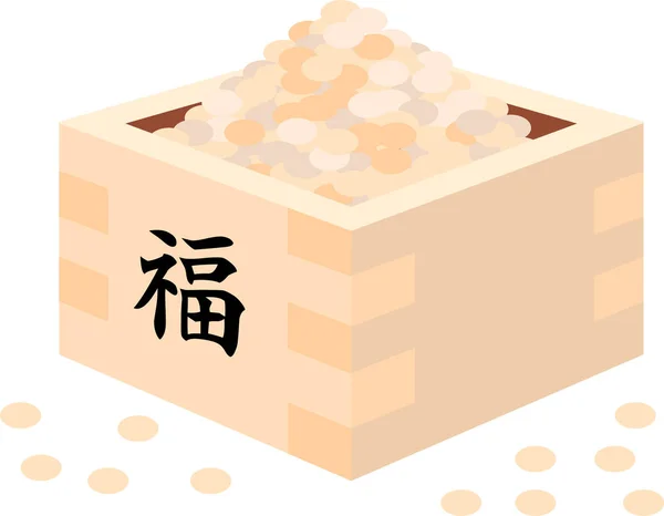 Elegant soys japanska Setsubun gick in mäta box — Stock vektor