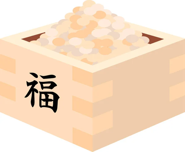 Elegant soys japanska Setsubun gick in mäta box — Stock vektor