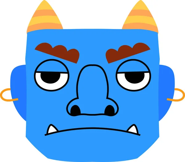 Schattig Japanse blauwe demon masker — Stockvector