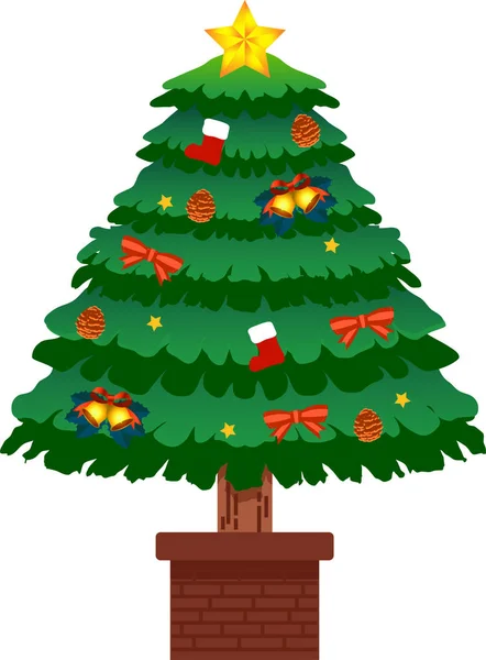 装饰豪华的圣诞树 — 图库矢量图片
