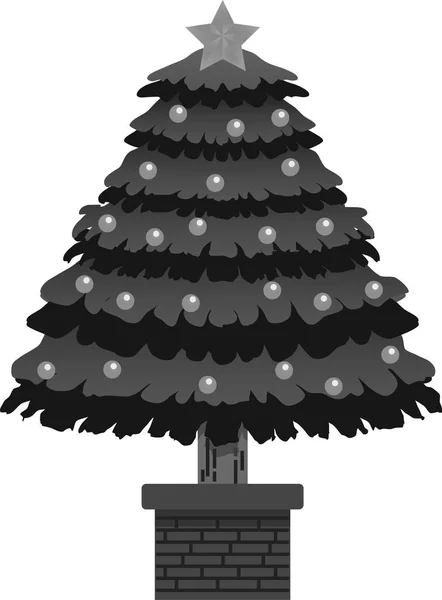 Монохромная роскошная елка — стоковый вектор