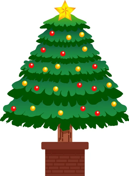 装饰豪华的圣诞树 — 图库矢量图片
