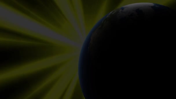 这是一个关于地球的视频 它把五彩斑斓的光芒 — 图库视频影像