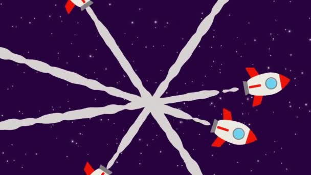 Este Vídeo Foguete Espacial Voando — Vídeo de Stock
