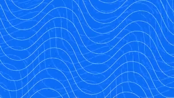 Video Move Loop Simple White Wavy Line Blue Background — Stock Video