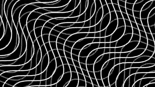 这是在黑色背景上旋转一条简单的白色波浪线的视频 — 图库视频影像
