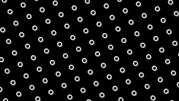 Video Simple Polka Dot Line Moves Loop Black Background — Stock Video