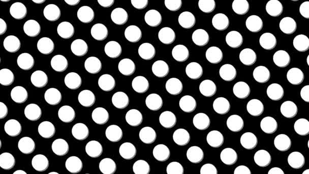 Video Simple Polka Dot Line Moves Loop Black Background — Stock Video