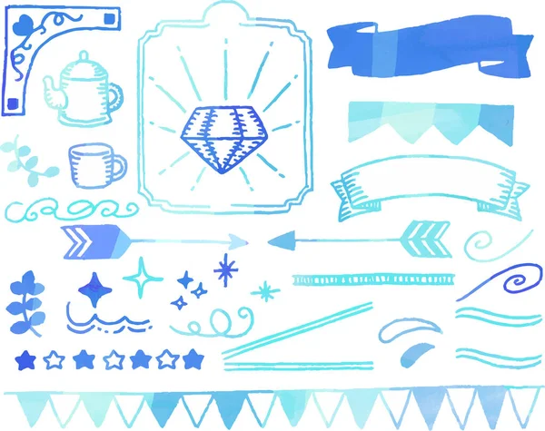 Bu, suluboya dokusu kullanan El çizimi çerçeve simgesi setidir