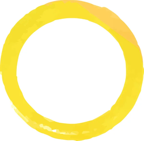 这是用画笔画的金黄色水彩戒指的一个例证 — 图库矢量图片