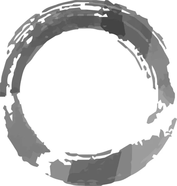 这是用画笔画的黑水彩环的一个例子 — 图库矢量图片