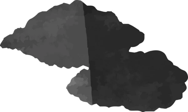 Esta Una Ilustración Acuarela Negra Nubes Japonesas Conectadas Entre — Vector de stock