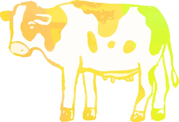 这是一个手绘现实奶牛的例子 — 图库矢量图片