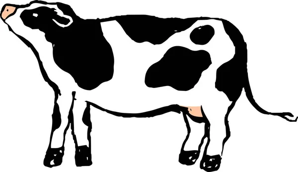 Esta Una Ilustración Ilustración Vaca Lechera Realista Dibujada Mano — Vector de stock