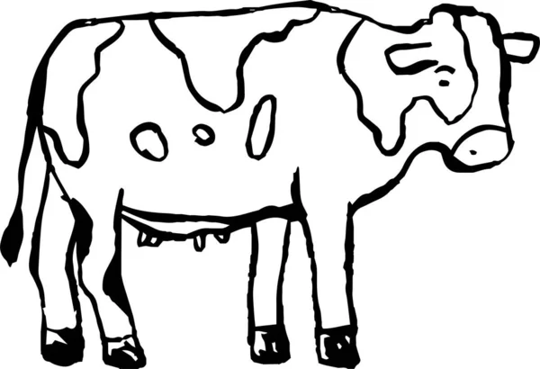 Esta Una Ilustración Ilustración Vaca Lechera Realista Dibujada Mano — Archivo Imágenes Vectoriales