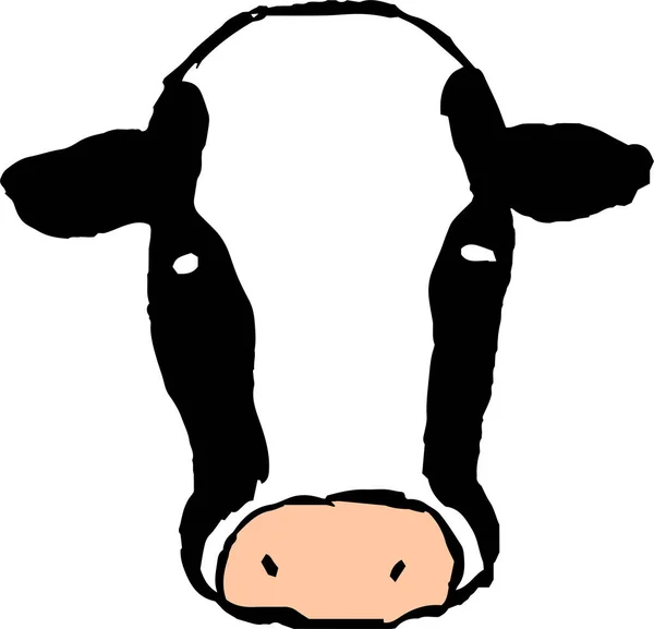 这是手绘现实奶牛的一个例证 — 图库矢量图片