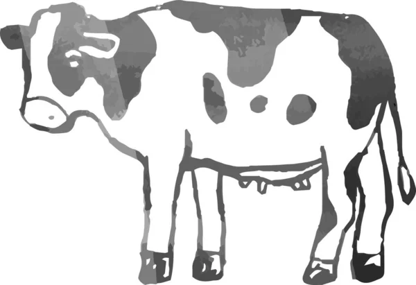 Jest Ilustracja Stylu Akwarela Ręcznie Rysowane Realistyczne Krowy Mleczne Ilustracja — Wektor stockowy