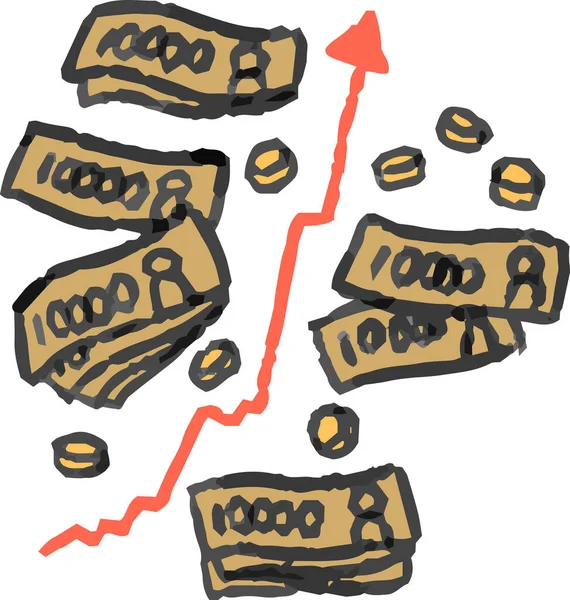 Illustration Montrant Une Flambée Cours Des Actions — Image vectorielle