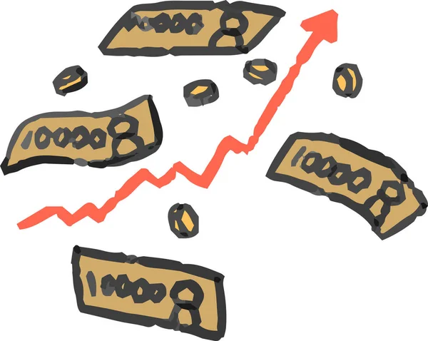 Illustratie Toont Een Stijging Van Aandelenkoersen — Stockvector