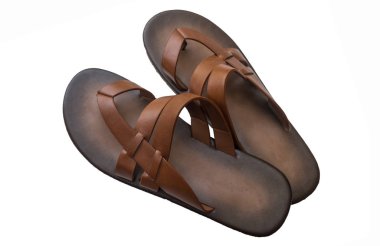 Erkek deri sandalet ve flop flip Ayakkabı.