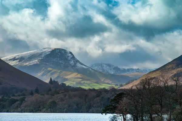 Derwent waterand und Schleuderberg im Hintergrund. — Stockfoto