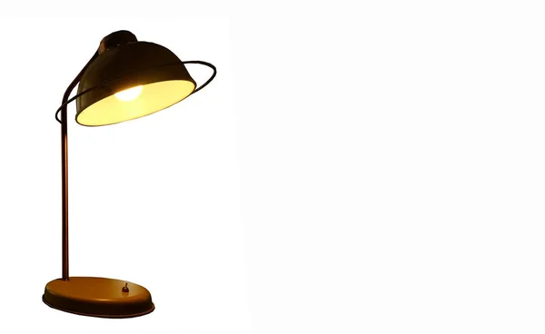 Yellow desk lamp isolated on white background. — Stock Photo, Image