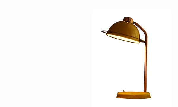 Lampe de bureau jaune isolée sur fond blanc . — Photo