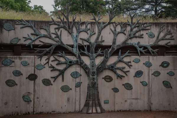 Decoración del patrón de árboles en la pared de los jardines de Kew (Royal Botani —  Fotos de Stock