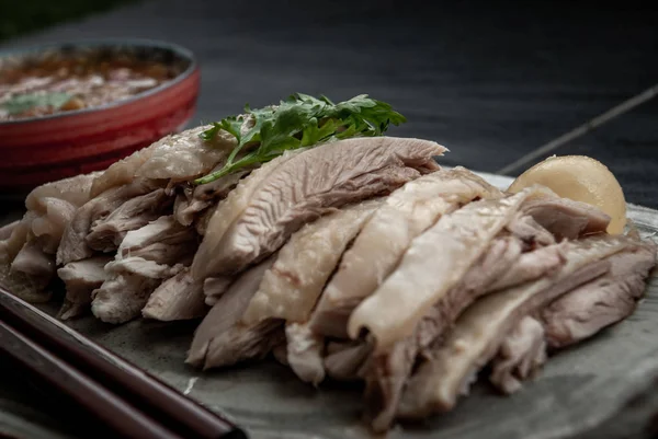 Asian food style marinated steamed chicken (Betong Chickken) and