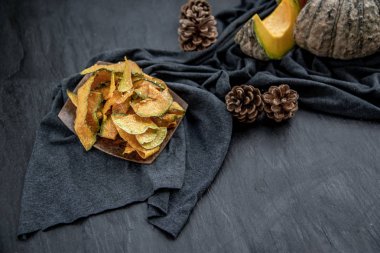 Lezzetli ev yapımı çıtır balkabağı kompozisyonu