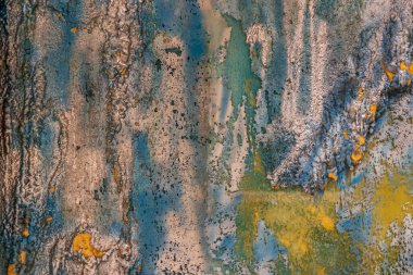 Sprey boyalı yaratıcı bir arka plan. Renkli doku yüzeyi, dekoratif duvar boyası. Boşluğu kopyala.