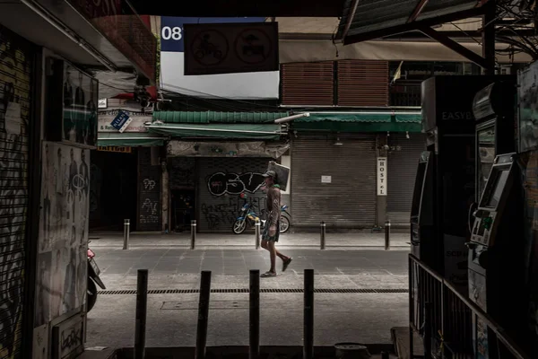 Bangkok Thajsko Června 2020 Práce Nese Dlaždice Pro Rekonstrukci Ulic — Stock fotografie