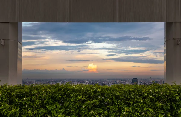 Bangkok Thajsko Července 2020 Skyline Orámovaný Krásnou Městskou Krajinou Před — Stock fotografie