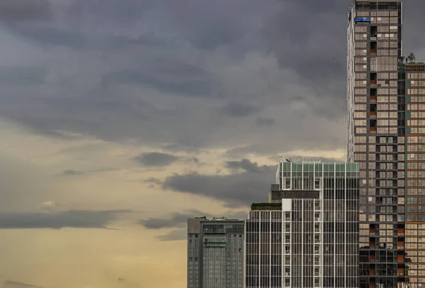 Bangkok Güzel Gökdelenler Bangkok Şehir Merkezi Ofis Binası Akşam Merkezi — Stok fotoğraf