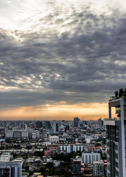 Bangkok Centre Ville Avec Des Gratte Ciel Matin Donnent Ville — Photo