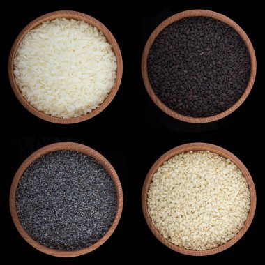 Doğal çeşniler, gıda arka plan ile kase closeup