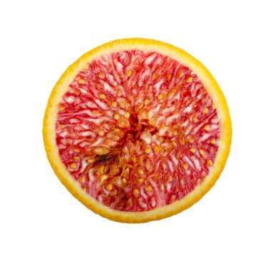 Beyaz arka planda izole edilmiş hibrit meyvenin yakın çekimi