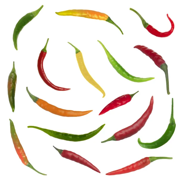 Papryka Chili Cayenne Białym Tle — Zdjęcie stockowe